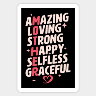 Mother Acronym Amazing Loving Strong Happy Selfless Graceful Magnet